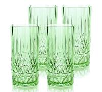 BELLAFORTE Shatterproof Tritan Plastic Drinking Glasses, Set of 4, 18oz - Myrtle Beach Tall Tumbler, Unbreakable Plastic Glasses for Parties, Gifting, New Year - BPA Free - Dishwasher Safe - Green