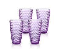 BELLAFORTE Shatterproof Tritan Plastic Tall Tumbler, Set of 4, 19oz - Laguna Beach Drinking Glasses - Unbreakable Tritan Drinking Glasses for Parties - BPA Free - Purple