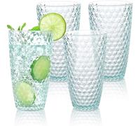 BELLAFORTE Shatterproof Tritan Plastic Tall Tumbler, Set of 4, 19oz - Laguna Beach Drinking Glasses - Unbreakable Tritan Drinking Glasses for Parties - BPA Free - Clear