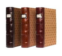 Bellagio-Italia Tuscany DVD Storage Binder Assortment 3-Pack - Stores Up To 144 DVDs, CDs, or Blu-Rays - Includes 1 Cognac, 1 Chestnut, and 1 Crimson