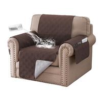 BellaHills Armchair Covers 100% Waterproof Sofa Cover Non-Slip Sofa Slipcovers Couch Covers Washable with Elastic Strap Sofa Protectors from Pets Seat Width 22"(1 Seater, Brown)