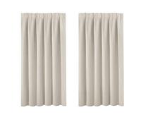 BellaHills Bedroom Blackout Curtain and Drape - Window Treatment Thermal Insulated Solid Pencil Pleat Blackout Drapery for Bedroom 66 x 54 Inch, 2 Panels, Light Beige