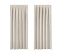BellaHills Blackout Curtain Thermal Pencil Pleat Window Curtain Panels for Privacy Protect & Light Block Soft Panels for Living Room with Two Matching Tie Backs 46 x 72 Inch, 2 Panels, Light Beige