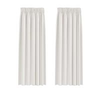 BellaHills Blackout Curtains Pencil Pleat Bedroom Curtain Panel for Privacy Protected Thermal Insulated Window Treatment for Living Room 2 Panels, 90 x 90 Inch, Ivory