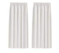 BellaHills Blackout Curtains Pencil Pleat Bedroom Curtain Panel for Privacy Protected Thermal Insulated Window Treatment for Living Room 2 Panels, 46 x 72 Inch, Ivory