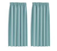 BellaHills Blackout Curtains Pencil Pleat Bedroom Curtain Panel for Privacy Protected Thermal Insulated Window Treatment for Living Room 2 Panels, 66 x 72 Inch, Mineral Blue