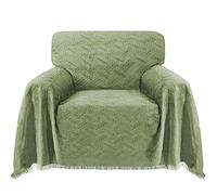 BellaHills Cotton Throw Blanket Sofa Cover Soft Throws For Armchairs Sofa Settee Bed Throw Couch Cover Sofa Slipcovers Knitted Decorative Blanket (180x230cm, Sage)
