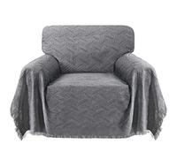 BellaHills Cotton Throw Blanket Sofa Cover Soft Throws For Armchairs Sofa Settee Bed Throw Couch Cover Sofa Slipcovers Knitted Decorative Blanket (180x230cm, Grey)