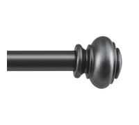 BellaHills Curtain Poles for Windows 25mm Single Curtain Rod with Classic Finials 76 to 150 cm, Adjustable Curtain Pole with Brackets Fittings Set for Living Room & Door, Pewter