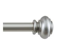 BellaHills Curtain Poles for Windows 25mm Single Curtain Rod with Classic Finials 76 to 190 cm, Adjustable Curtain Pole with Brackets Fittings Set for Living Room & Door, Nickel