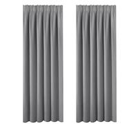 BellaHills Curtains 90 Drop - Pencil Pleat Top Light Blocking Window Treatments Curtain Panels Large for Bedroom/Living Room Sliding Glass Door, 2 Pieces, 90 inch Width x 90 inch Drop, Grey