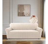 BellaHills High Stretch Sofa Cover 3 Seater Sofa Covers Pets Dogs Friendly Non Slip Sofa Slipcovers for Living Room Couch Covers Washable Furniture Protectors (3 Seater, Natural)