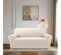 BellaHills High Stretch Sofa Covers 2 Seater Loveseat Sofa Cover Pets Friendly Non Slip Sofa Slipcovers for Living Room Couch Covers Washable Furniture Protectors (Oversize 2 Seater, Natural)