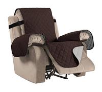BellaHills Reversible Recliner Sofa Covers Water Resistant Recliner Covers Sofa Slipcovers for Cats Furniture Protector for Recliner Chair with Elastic Straps for Pets (Recliner,Brown/Beige)