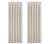 BellaHills Room Darkening Window Curtain Panels, Easy Care Solid Thermal Insulated Pencil Pleat Room Darkening Draperies/Drapes for Bedroom (2 Panels,66 by 90, Light Beige)