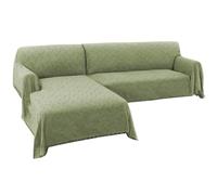 BellaHills Sectional Sofa Covers L Shape Couch Cover Washable 2 Pieces Throw Blanket for Sectional Sofa Feature Geometrical Woven Jacquard Fabric (160x280cm+180x300cm, Sage)