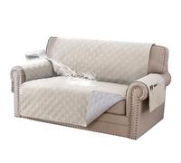 BellaHills Sofa Cover 100% Waterproof Sofa Covers 2 seater Non-Slip Sofa Slipcovers Couch Covers Washable with Elastic Strap Sofa Protectors from Pets Seat Width 55"(2 Seater, French Oak)