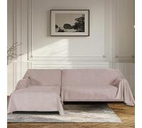 BellaHills Sofa Cover 3 Seater Chenille Sofa Covers 2 Seater Armchair Covers L Shape Sofa Slipcover Non-Slip Couch Covers with Tassel Sofa Protector from Dogs, 180x280/180x280cm,Light Camel