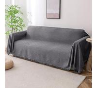 BellaHills Sofa Cover 3 Seater Washable Couch Covers for Dogs Cotton Throw Blanket Sectional Sofa Covers Furniture Protectors for Pets Kids Feature Geometrical Jacquard Fabric (180x300cm, Grey)