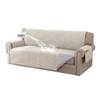 BellaHills Sofa Cover 4 seater 100% Waterproof Sofa Covers Non-Slip Sofa Slipcovers Couch Covers Washable with Elastic Strap Sofa Protectors from Pets Seat Width 78"(4 Seater, French Oak)