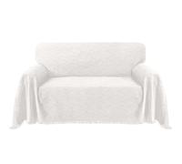 BellaHills Sofa Covers 2 Seater Washable Couch Covers for Dogs Cotton Sofa Slipcovers Sectional Sofa Covers Furniture Protectors for Pets Kids Feature Geometrical Jacquard Fabric (180x260cm, White)