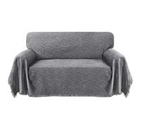 BellaHills Sofa Covers 2 Seater Washable Couch Covers for Dogs Cotton Sofa Slipcovers Sectional Sofa Covers Furniture Protectors for Pets Kids Feature Geometrical Jacquard Fabric (180x260cm, Grey)