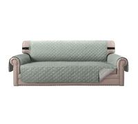 BellaHills Sofa Covers 4 Seater Water Resistant Sofa Slipcovers Furniture Protectors for Pets/Kids Soft Thick Quilted Couch Cover Secure with Non Slip Strap (Oversized Sofa, Lily Pad/Beige)