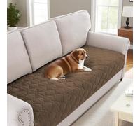 BellaHills Soft Chenille Sofa Cover Pet Fuzzy Sofa Cover 3 Seater Anti Slip Sofa Slipcovers with Strap Couch Cover for Dogs Cats Kids Furniture Protector Washable (90 x 180cm, Coco Mocha)