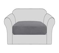 BellaHills Stretch Sofa Seat Cushion Cover Sofa Couch Cushion Furniture Protector Sofa Slipcover with Elastic Bottom Spandex Jacquard Fabric Small Checks(1 Piece, Grey)