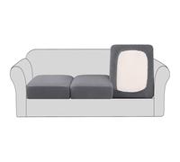 BellaHills Stretch Sofa Seat Cushion Cover Sofa Couch Cushion Furniture Protector Sofa Slipcover with Elastic Bottom Spandex Jacquard Fabric Small Checks(3 Pieces, Grey)