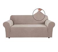 BellaHills Super Stretch Sofa Covers Couch Covers Sofa Slipcovers Furniture Protector for Sofas/Kids/Pets | Form Fitted Jacquard with Elastic Bottom, Thick Soft Non Slip (3 Seater，Sand)