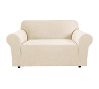 BellaHills Super Stretch Sofa Covers Couch Covers Sofa Slipcovers Furniture Protector for Sofas/Kids/Pets | Form Fitted Jacquard with Elastic Bottom, Thick Soft Non Slip (2 Seater，Natural)