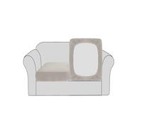 BellaHills Velvet Sofa Seat Cushion Covers Sofa Cover (1 Seater*2, Oatmeal)