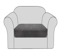 BellaHills Velvet Sofa Seat Cushion Covers Sofa Cover (1 Seater, Grey)