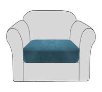 BellaHills Velvet Stretch Sofa Seat Cushion Cover with Elastic Bottom (1 Piece, Deep Teal)