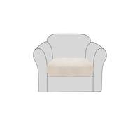 BellaHills Velvet Stretch Sofa Seat Cushion Covers Couch Cushion Covers Modular Seat Covers Furniture Protector Sofa Seat Cover with Elastic Bottom(1 Piece, Ivory)