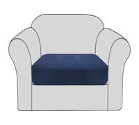 BellaHills Velvet Stretch Sofa Seat Cushion Covers Modular Cushion Covers Furniture Protector with Elastic Bottom (1 Piece, Navy)