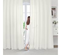 BellaHills Voile Curtains 63 Drop Non-See-Through Full Privacy Semi Sheer Curtains for Living Room/Bedroom Chiffon Curtains Eyelet Net Curtain for Windows 2 Panels, 55 x 63 Inch, Beige