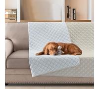BellaHills Water Repellent Dog Blanket for Bed Sofa Cover Pet Throw, Washable Mattress Protector Furniture Protector for Dog/Pet/Cat, 132x208cm, Ivory