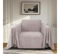 BellaHills Waterproof Chair Covers Chenille Recliner Sofa Cover Armchair Cover for Living Room Dogs Furniture Protector Corner Sofa Cover Reversible L Shaped Sofa Covers, 180x230cm, Light Camel