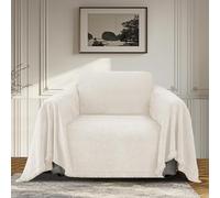 BellaHills Waterproof Chair Covers Chenille Recliner Sofa Cover Armchair Cover for Living Room Dogs Furniture Protector Corner Sofa Cover Reversible L Shaped Sofa Covers, 180x230cm, Beige
