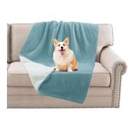 BellaHills Waterproof Dog Blanket Washable Flannel Blanket for Dogs and Pets, Pet Throw Protects for Sofa Car Bed Cover with Soft Plush, Large 100x120cm, Stone Blue