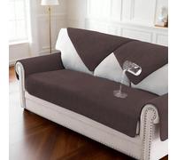 BellaHills Waterproof Sofa Cover 1 2 3 Seater Washable Non-Slip Seat Cushion Covers Flannel Couch Covers for Sectional Sofa, Sofa Slipcovers L Shaped Furniture Protector, 90x90 cm, Brown