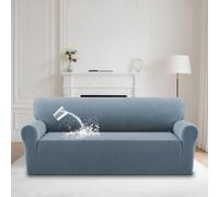 BellaHills Waterproof Sofa Cover 3 Seater High Stretch 1 Piece Couch Cover for Dogs Universal Sofa Slipcover Non Slip Furniture Protector Jacquard Spandex Fabric (3 Seater, Stone Blue)