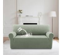 BellaHills Waterproof Sofa Covers 2 Seater Stretch Loveseat Sofa Cover Non Slip Love Seat Covers for Living Room Couch Covers Washable Furniture Protectors (2 Seater, Sea Grass)