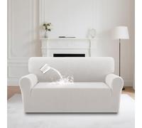 BellaHills Waterproof Sofa Covers 2 Seater Stretch Loveseat Sofa Cover Non Slip Love Seat Covers for Living Room Couch Covers Washable Furniture Protectors (2 Seater, Pale Oak)