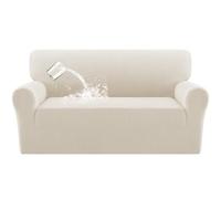BellaHills Waterproof Sofa Covers 2 Seater Stretch Loveseat Sofa Cover Non Slip Love Seat Covers for Living Room Couch Covers Washable Furniture Protectors (Oversize 2 Seater, Ivory)