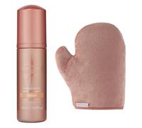 Bellamianta Instant Tanning Mousse & Mitt Bundle Set, Medium Shade Tan with Luxury Velvet Man Sized Mitt, Quick Drying in 60 Seconds, Vegan