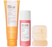 BellamiLuxx Butt Acne Clearing Set: Butt Acne Lotion + Clarifying Soap + Body Scrub for Breakouts on Buttocks, Thighs, Back & Chest, Clogged Pores & Rough Buttocks - Exfoliate, Cleanse & Smooth
