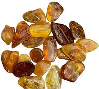 BellaMira Amber Crystal Tumblestone Healing Crystal, Single Polished Stone, Healing Crystal for Romantic Love Purification Healing Energy Patience Balance Strength Promotes Good Luck